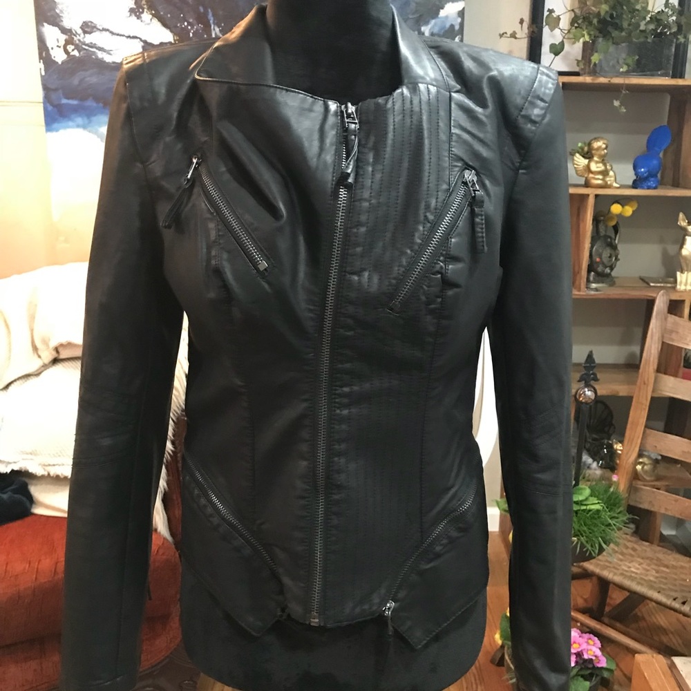 Biker jacket black leather jacket